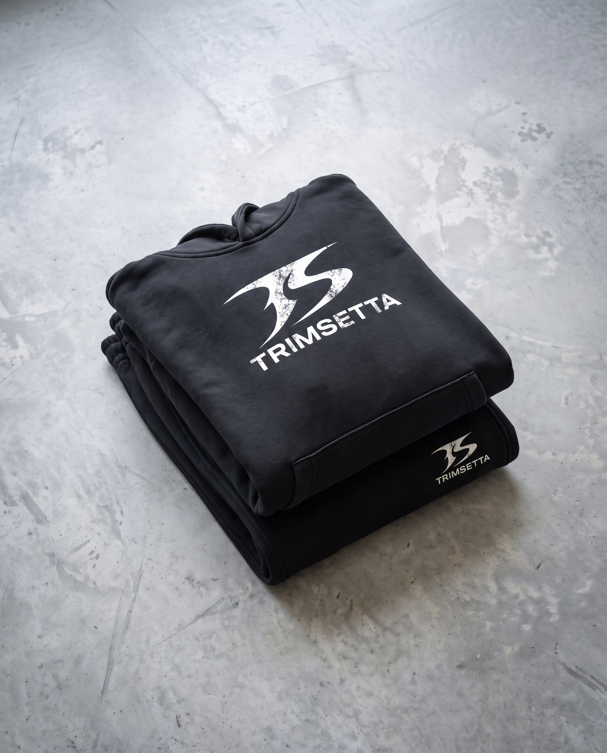 Blackout Sweatpants – folded under the Blackout Hoodie